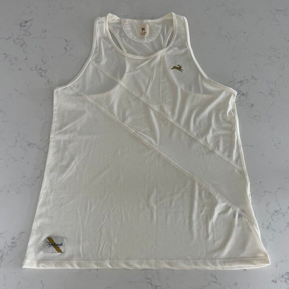 Tracksmith Strata Singlet Lightweight Technical Racing w Coldblack Ivory Sz M - Picture 1 of 12